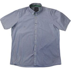Civil Society Mens 2XL Light Blue and Green Checkered Button Down Short 521‎